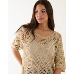 Blue Vanilla Crochet Lurex Top - ONE / GOLD - female