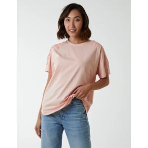 Blue Vanilla Embellished Shoulder Basic Top - M/L / PINK - female