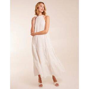 Blue Vanilla Halter Neck Crochet Detailed Maxi Dress - 14 / IVORY - female