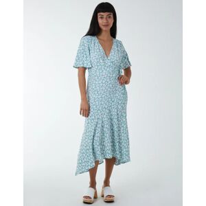 Blue Vanilla Angel Sleeves Wrap Midi Dress - 10 / Mint - female