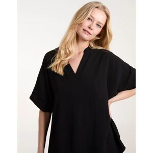 Blue Vanilla V-Neck Short Sleeve Blouse - ONE / BLACK - female