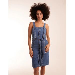 Blue Vanilla Button Front Pocket Denim Midi Dress - 12 / DENIM - female