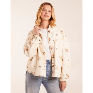 Blue Vanilla Embroidered Overshirt - S/M / BEIGE - female