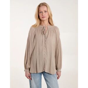 Blue Vanilla Long Sleeve Button Down Shirt - M/L / MOCHA - female