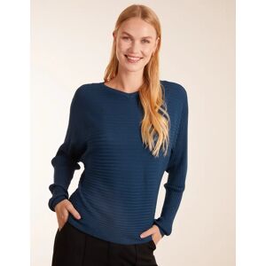 Blue Vanilla Ribbed Batwing Jumper - XL / BLUE - female