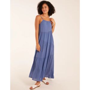 Blue Vanilla Drawstring Tier Maxi Dress - L / DENIM - female