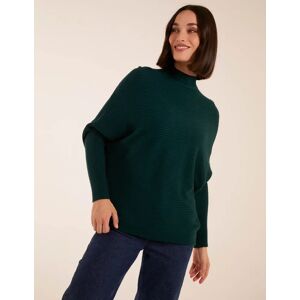 Blue Vanilla Ribbed Batwing Jumper - M/L / Bottle Green - female