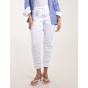 Blue Vanilla Zip Drawstring Trouser - L / WHITE - female