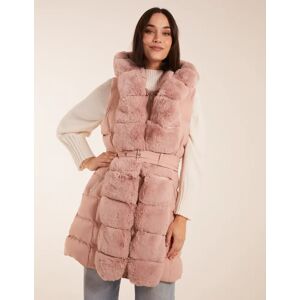 Blue Vanilla Faux Fur Detail Gilet - L / PINK - female