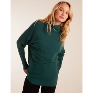 Blue Vanilla Oversized Roll Neck Batwing Jumper - S/M / Bottle Green - female