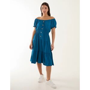 Blue Vanilla Coconut Button Dress - ONE / Teal - female