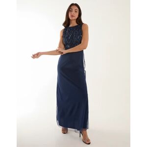 Blue Vanilla Embellished Maxi Dress - 10 / NAVY - female