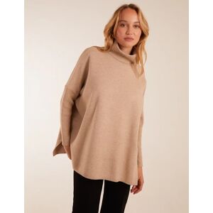 Blue Vanilla High Neck Boxy Jumper - S/M / BEIGE - female