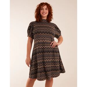 Blue Vanilla Curve Zig Zag Smock Dress - 22/24 / MULTI - female