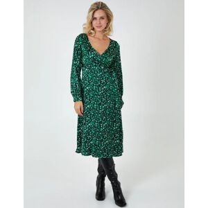 Blue Vanilla Draped Waist Wrap Dress - 12 / GREEN - female