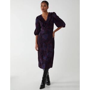 Blue Vanilla Ruffle Front Wrap Dress - 8 / BLUE - female