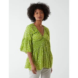 Blue Vanilla Shirred Bust Top - M / LIME - female