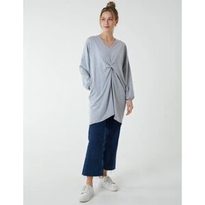 Blue Vanilla Twist Front Cotton Tunic With Side Pocket - ONE / GREY - female