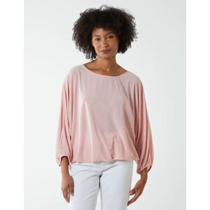 Blue Vanilla Batwing Necklace Elasticated Hem Top - ONE / PINK - female