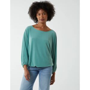 Blue Vanilla Batwing Necklace Elasticated Hem Top - ONE / Sage - female