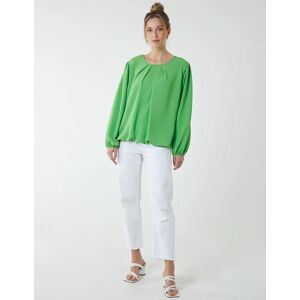 Blue Vanilla Elasticated Blouson Hem Blouse - S/M / GREEN - female