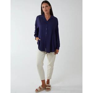 Blue Vanilla Oversized Shirt - S/M / NAVY - female