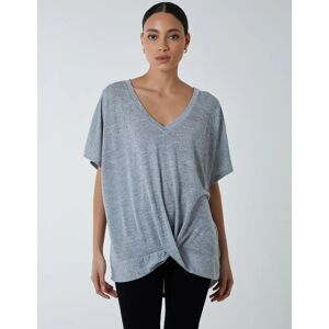 Blue Vanilla Front Twist T-Shirt - S/M / GREY - female