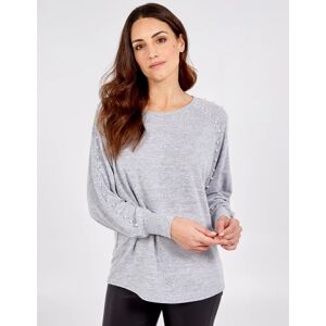 Blue Vanilla Pearls Arms Details Top - S/M / GREY - female