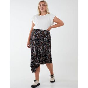 Blue Vanilla Curve Asymmetric Hem Midi Skirt - 26 / BLACK - female