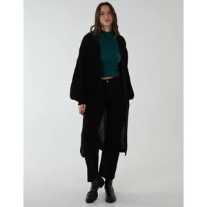 Blue Vanilla Edge to Edge Knitted Long Cardigan - S/M / BLACK - female