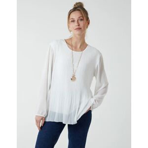 Blue Vanilla Long Sleeve Pleated Top - ONE / IVORY - female