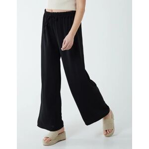 Blue Vanilla Drawstring Wide Leg Trousers - S/M / BLACK - female