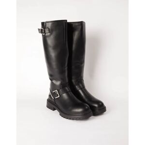 Blue Vanilla Knee High Buckle Detail Boot - UK 5 (EU 38) / BLACK - female