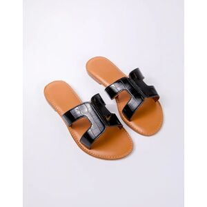 Blue Vanilla Cross Detail Sandal - UK 7 (EU 40) / BLACK - female