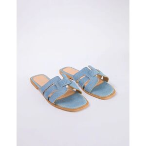 Blue Vanilla Cross Front Detail Sandal - 4/37 / Light Denim - female