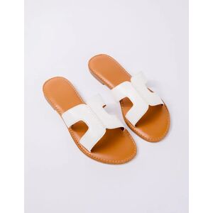 Blue Vanilla Cross Detail Sandal - UK 6 (EU 39) / WHITE - female