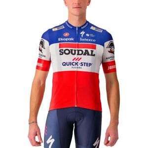 Castelli SOUDAL QUICK-STEP Short Sleeve Jersey French Champion 2023, for men, size XL, Bike Jersey, Cycle gear