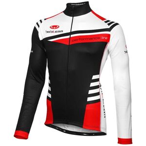 Cycling jersey, BOBTEAM Performance Line III black-white-red Long Sleeve Jersey, for men, size 3XL, Cycle clothing