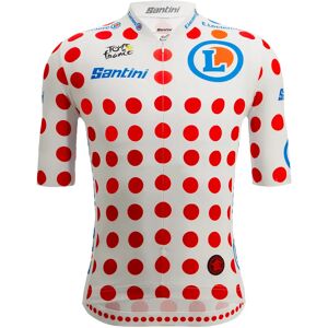 Santini TOUR DE FRANCE Race Red Polka Dot Jersey 2023 Short Sleeve Jersey, for men, size M, Cycle jersey, Cycling clothing