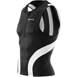 SKINS Tri400 black-white Tri Top, for men, size S, Triathlon top, Triathlon clothing