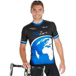 Cycling jersey, BOBSTARS Short sleeve jersey CO2 Zero black/blue, for men, size XL, Cycle clothing