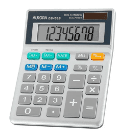 Aurora DB453B Desktop Financial Calculator - Grey