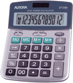 Aurora DT398 Desktop Financial Calculator - Grey