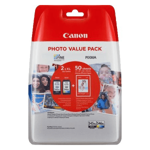 Canon PG-545XL/CL-546XL High Capacity Multipack - 2 Ink Cartridges & Photo Paper Value Pack - 8286B006 (Original)