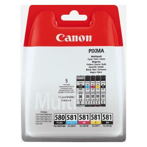 Canon PGI-580/CLI-581 Multipack - 5 Ink Cartridges - 2078C005 (Original)