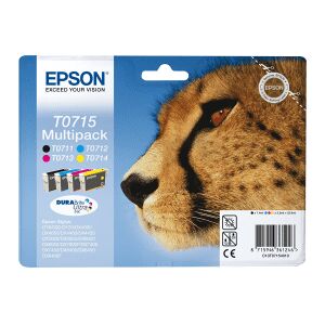 Epson T0715 Multipack - Full Set of 4 Ink Cartridges - Cheetah (Original)