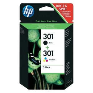 HP 301 Multipack - Full Set of 2 Ink Cartridges - N9J72AE (Original)