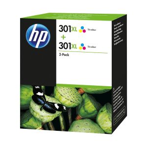 HP 301XL Tri-Colour High Capacity Ink Cartridge Twin Pack - D8J46AE (Original)