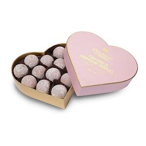 Charbonnel et Walker Pink Marc de Champagne truffle heart gift box 200g