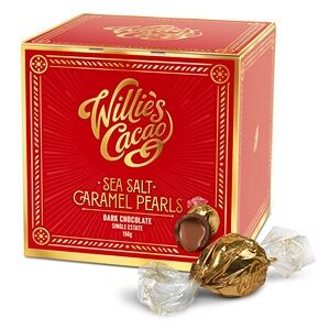 Willies chocolate Willie's, Black Pearls, Sea Salt Caramel Dark Chocolates